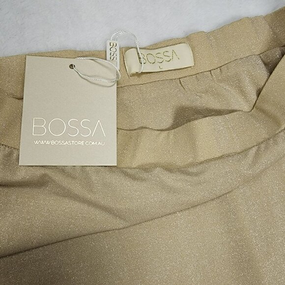 BOSSA Gold Sparkle Silhouette Kylie Body Con Maxi Skirt Large - Picture 4 of 7